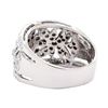 Image 3 : 1.38 ctw Diamond Wide Band Floral Ring - 14KT White Gold