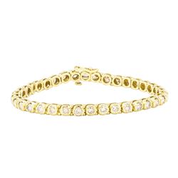 4.50 ctw Diamond Tennis Bracelet - 14KT Yellow Gold