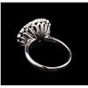 Image 3 : 0.44 ctw Blue Sapphire and Diamond Ring - 14KT White Gold