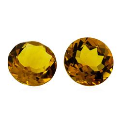 11.12 ctw.Natural Round Cut Citrine Quartz Parcel of Two