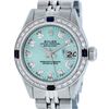 Rolex Ladies Stainless Steel Ice Blue Diamond & Sapphire Datejust Wristwatch