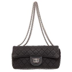 Chanel Black Fabric East West Reissue Flap Bag