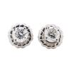0.64 ctw Diamond Earrings - 14KT White Gold
