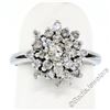 Antique 14kt White Gold 0.78 ctw Old Mine and Single Cut Diamond Cluster Ring