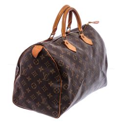 Louis Vuitton Monogram Canvas Leather Speedy 35 cm Bag