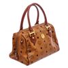 Image 2 : MCM Brown Visetos Leather Coated Canvas Boston Handle Bag