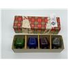 Image 1 : Set of 4 1950's Etched Coloured Glass in Original Box