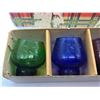 Image 2 : Set of 4 1950's Etched Coloured Glass in Original Box