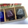 Image 3 : Set of 4 1950's Etched Coloured Glass in Original Box