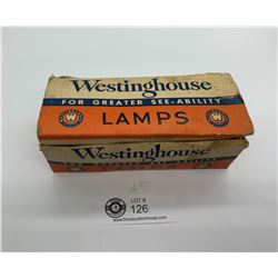 A Vintage Westinghouse Box with 6 Lamp Light Bulbs in it. Nice Graphics