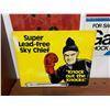 Image 2 : Vintage Rare Gas Pump Topper Sign with Bob Hope. Super Lead Free Sky Chief Texaco 17" X 14"