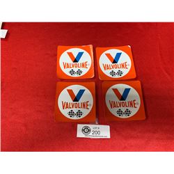 Lot of 4 Vintage Valvoline Oil Sticker Decals 1960's-70's