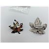 Image 3 : 2 Maple Leaf Pins. 1 Is Sterling Silver