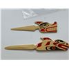 Image 2 : A Pair of Hand Crafted and Painted First Nations Cedar Letter Openers