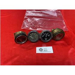 Lot of 4 Vintage Car Gauges