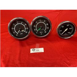 Lot of 3 Vintage Muscle Car Gauges