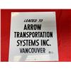 Image 1 : Vintage Lease To Arrow Systems Inc. Vancouver Tin Sign. 16" x 17"