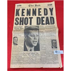 1963 Vancouver Sun Newspaper. Kennedy Shot