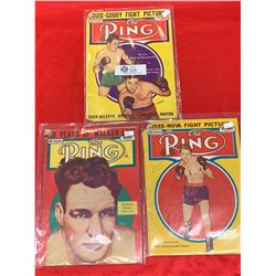 Lot of 3 The Ring Boxing Magazine From 1941