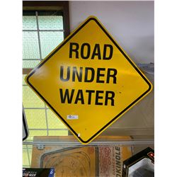 Vintage Metal Road Underwater Triangle Road Sign.32  x 32 