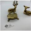 Image 1 : 2 Vintage Brass Deer in a Brass Box