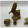 Image 2 : Vintage Brass Owl and Bird Figures in a Brass Box