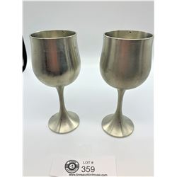 Pair of Vintage Selinger Pewter Goblets