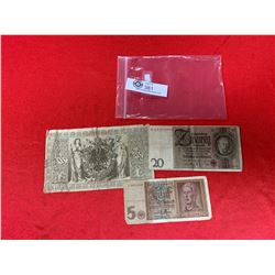 Early German Bank Notes 1910 1929 and a WWII Nazi 1942 German Bank Note