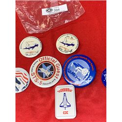 Vintage Lot of 7 Space Shuttle Pins 2 Signed by Jim Bernarth