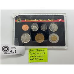 2010 Canadian Coin Set With Special Loonie and a 50 Cent Coin