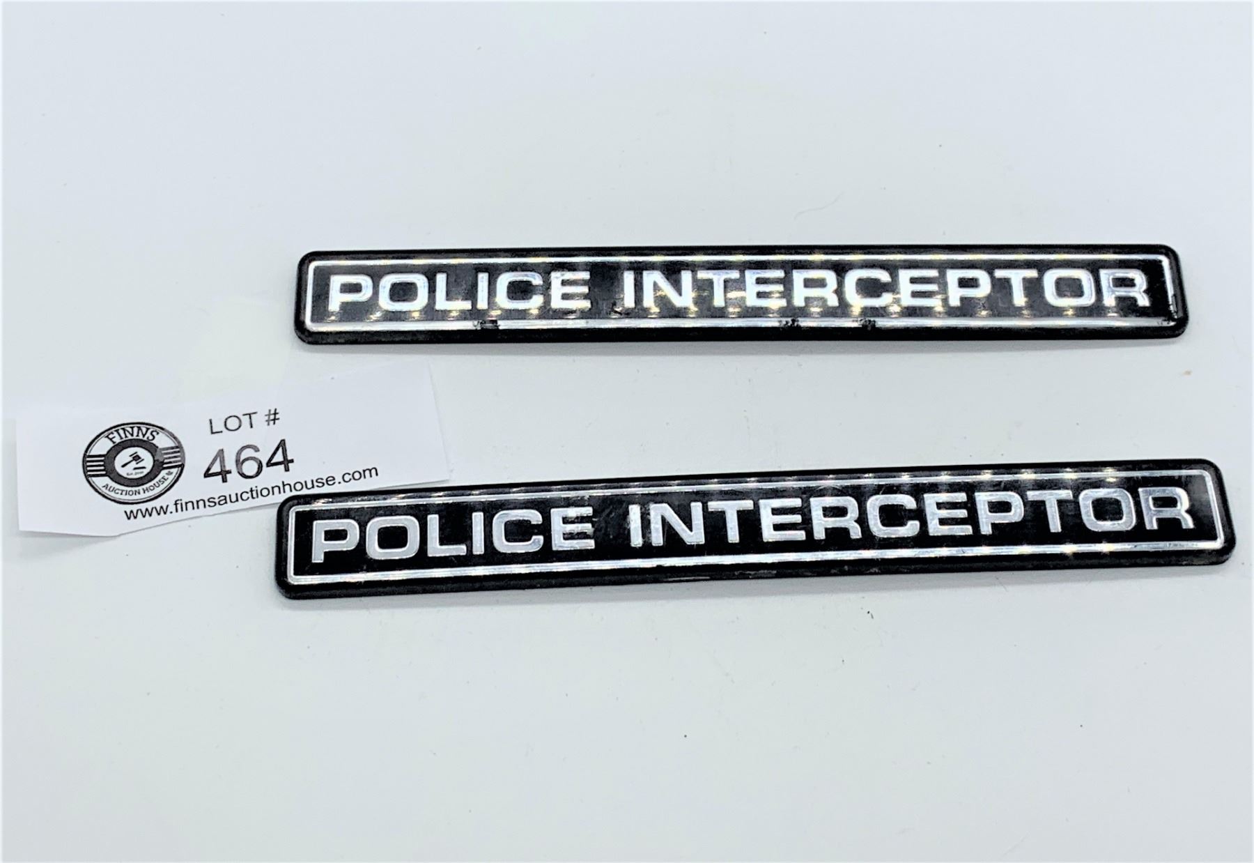 Lot of 2 Vintage Police Interceptor Car Emblems