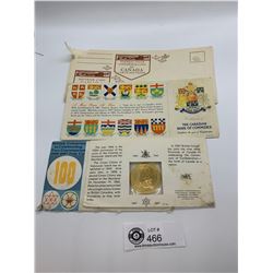 1967 Centennial Coin In Original Package and a Centennial Blotter