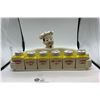 Image 2 : Vintage Set of Kitchen Spices with Wall Holder with Kitchen Timer