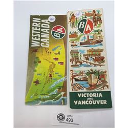 1959 and 1960 BA British American Oil Company Ltd. Road Maps