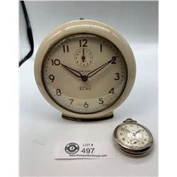 2 Westclox Big Ben Alarm Clock and a Pocket Watch