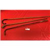 Image 1 : 2 Vintage Walking Sticks and 1 Horse Whip