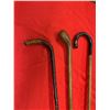 Image 2 : 2 Vintage Walking Sticks and 1 Horse Whip