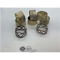 Set of 6 Retro 1970's Silvet Plated Napkin Rings + 2 Extra Ones