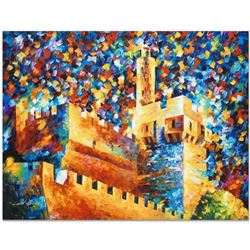 Leonid Afremov (1955-2019) "David's Citadel" Limited Edition Giclee on Canvas, Numbered and Signed. 