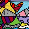 Image 2 : Romero Britto "Toast To Love Glasses" Hand Signed Limited Edition Giclee on Canvas; COA