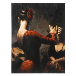 Fabian Perez, "Tablado Flamenco" Hand Textured Limited Edition Giclee on Board. Hand Signed and Numb