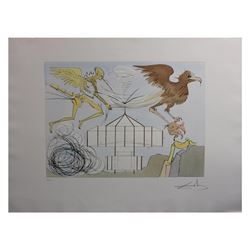 Salvador Dali- Original Engravings with color by pochoir "L'aeroplane "