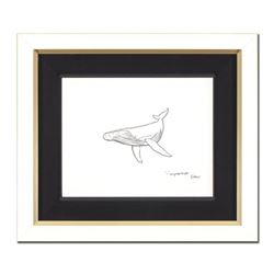 Wyland, "Humpback Whale" Framed Original Sketch, Hand Signed with Certificate of Authenticity.