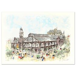 Urbain Huchet, "Les Halles" Limited Edition Lithograph, Numbered and Hand Signed.