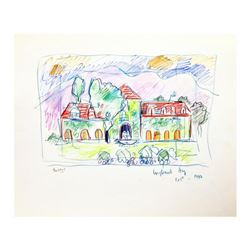 Wayne Ensrud "Inglenook Winery, Napa Valley" Mixed Media Original Artwork; Hand Signed; COA