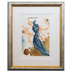 Salvador Dali- Original Color Woodcut on B.F.K. Rives Paper "Inferno 15"