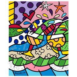 Romero Britto "Wine Country Yellow" Hand Signed Limited Edition Giclee on Canvas; COA