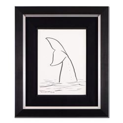 Wyland, "Whale Tail" Framed Original Sketch, Hand Signed with Certificate of Authenticity.