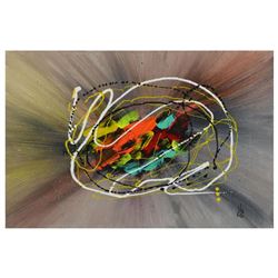 George Marlowe, "Galaxy" Hand Signed Original Acrylic Painting on Canvas with Certificate of Authent