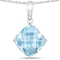 11.10 Carat Genuine Blue Topaz .925 Sterling Silver Pendant